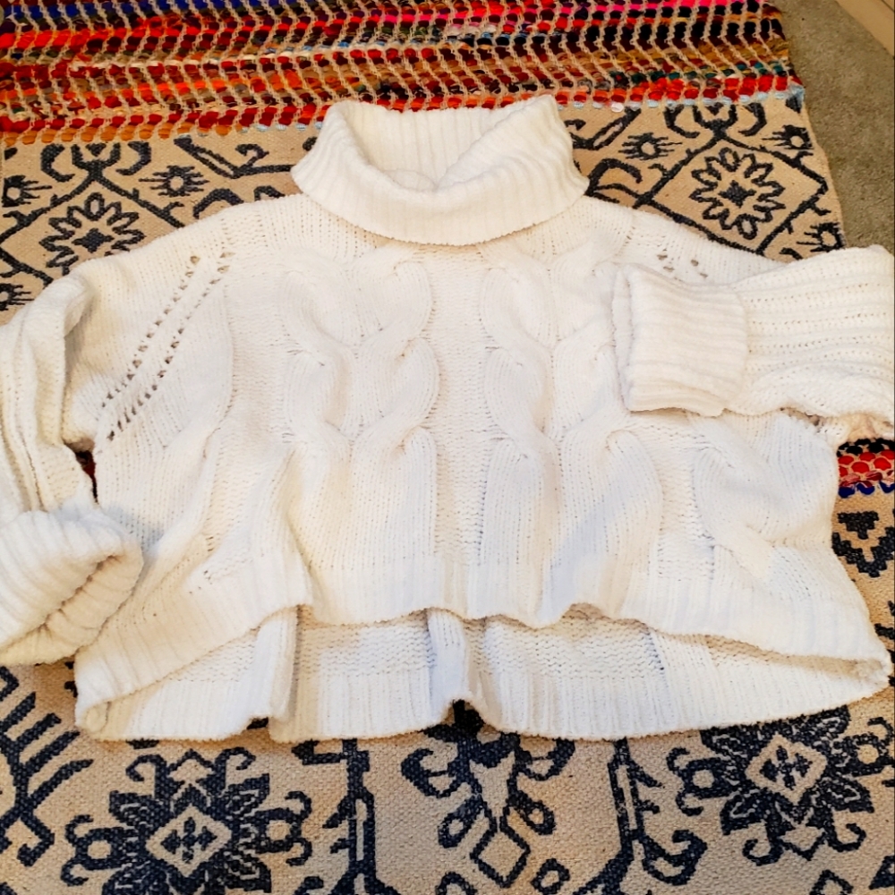 White cropped sweater